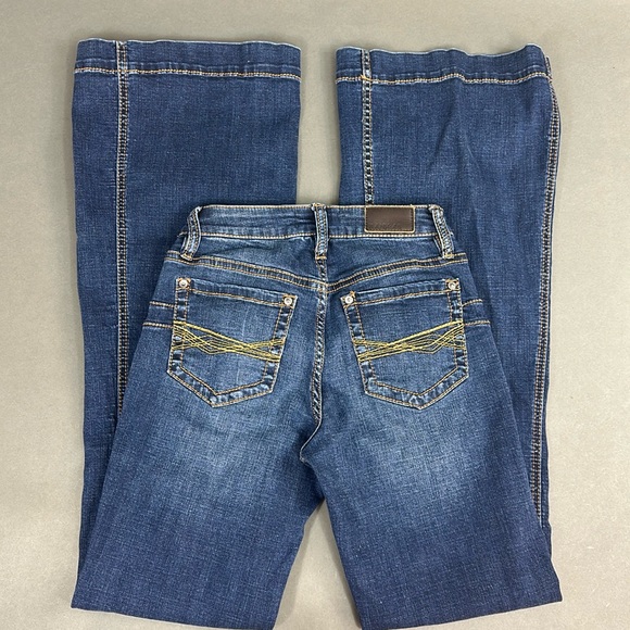 *Rank•45* Dark Wash Mid-Rise Flare Jeans size 25W x 36L - Picture 8 of 9